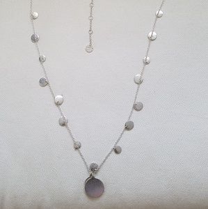 Long silver tone necklace